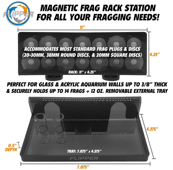 Flipper Aquatic Accessories Flipper - Magnetic Frag Station - Frag Rack with Removeable Shelf - Holds 14 Frags