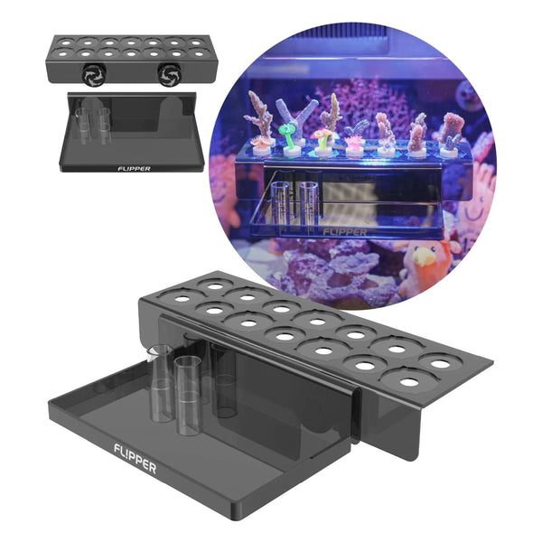 Flipper Aquatic Accessories Flipper - Magnetic Frag Station - Frag Rack with Removeable Shelf - Holds 14 Frags