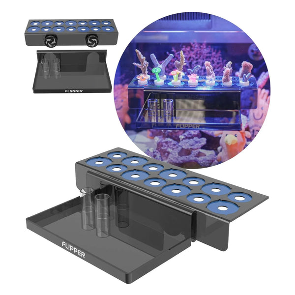 Flipper Aquatic Accessories Flipper - Magnetic Frag Station - Frag Rack with Removeable Shelf - Holds 14 Frags