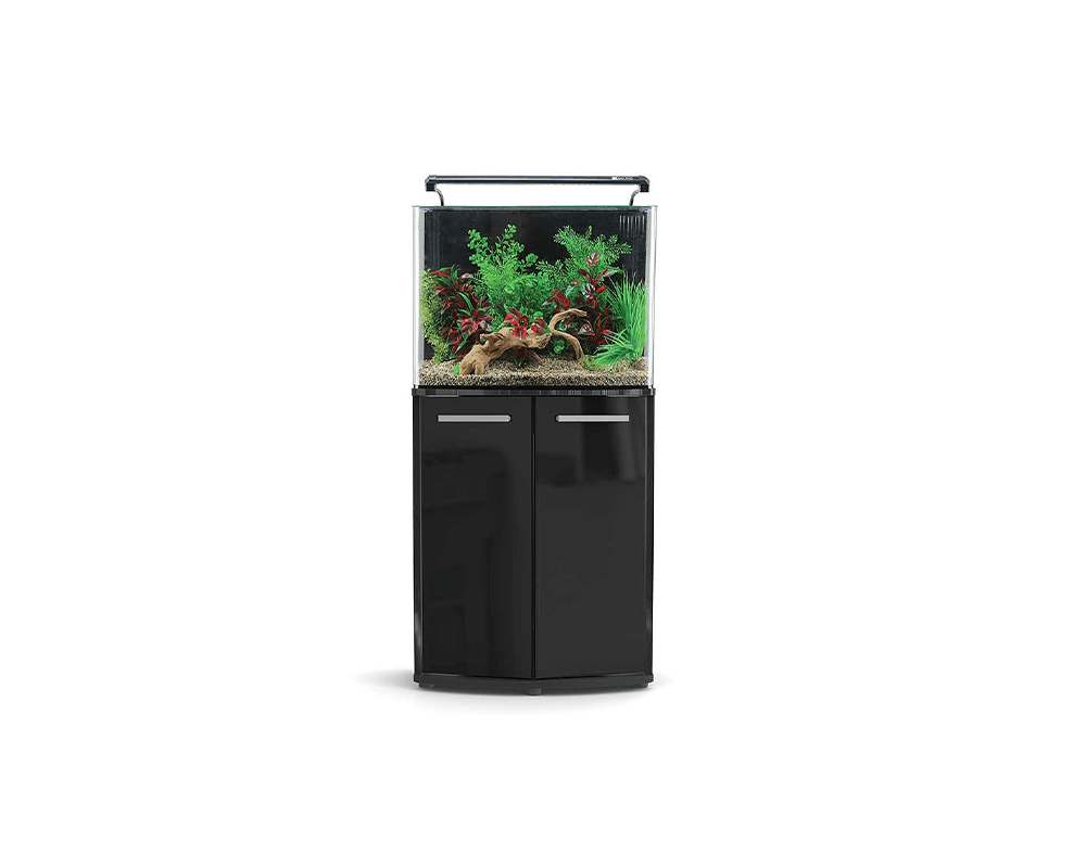 AquaNano 60 Bow Front Aquarium + Cabinet (60W x 38D x 44H +78H cm) - Aqua One - PetStore.ae