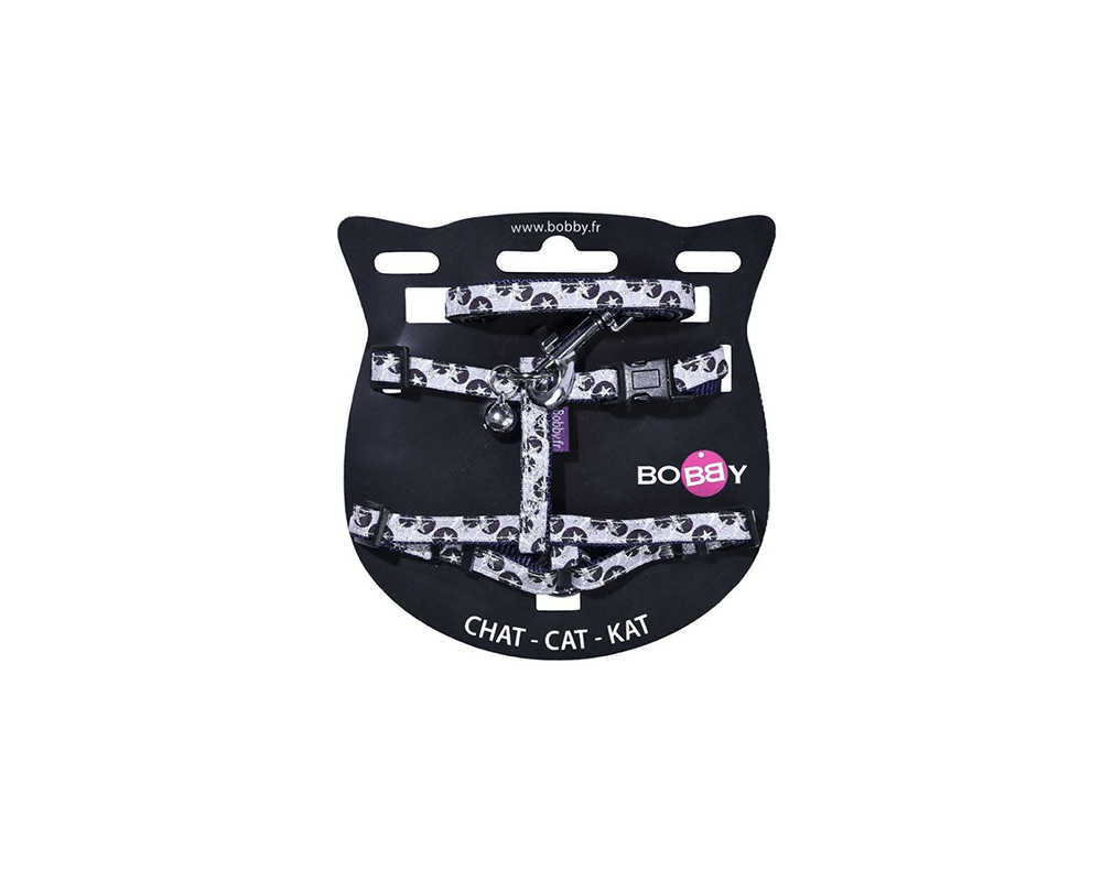 Confetti Cat Harness And Lead - Mauve - Bobby
