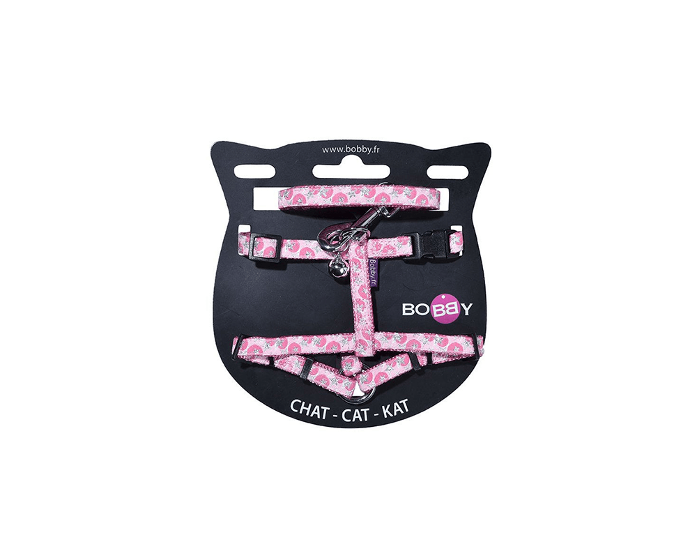 Confetti Cat Harness And Lead - Pink - Bobby