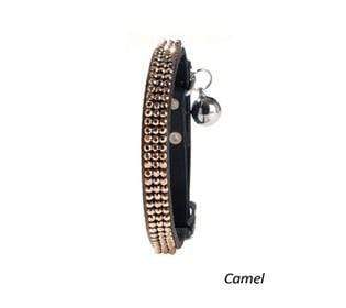 Crystal Princess Cat Collar - Camel Color - Bobby - PetStore.ae