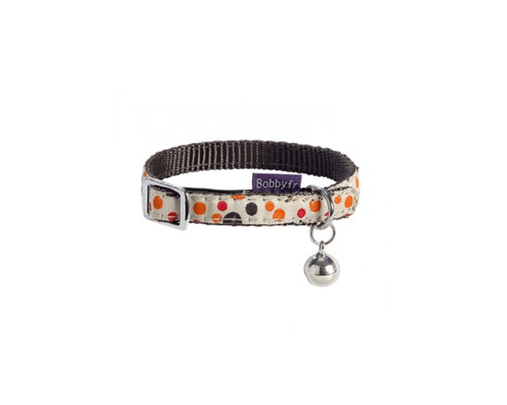Doll Cat Collar With Bell - Orange - Bobby