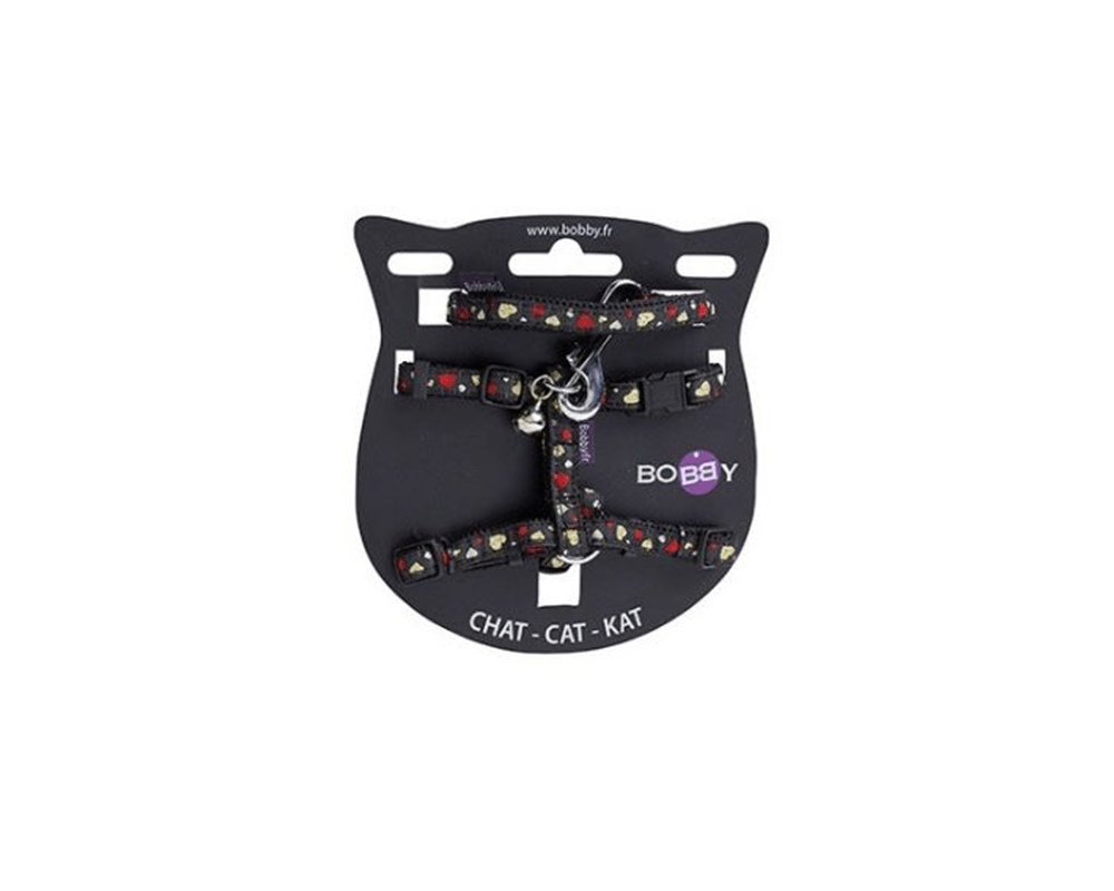 Lovely Cat Harness And Lead - Black - Bobby