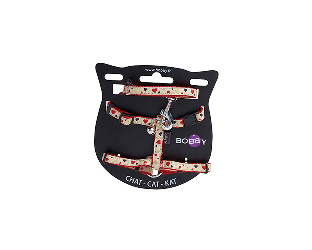 Lovely Cat Harness And Lead - Red - Bobby