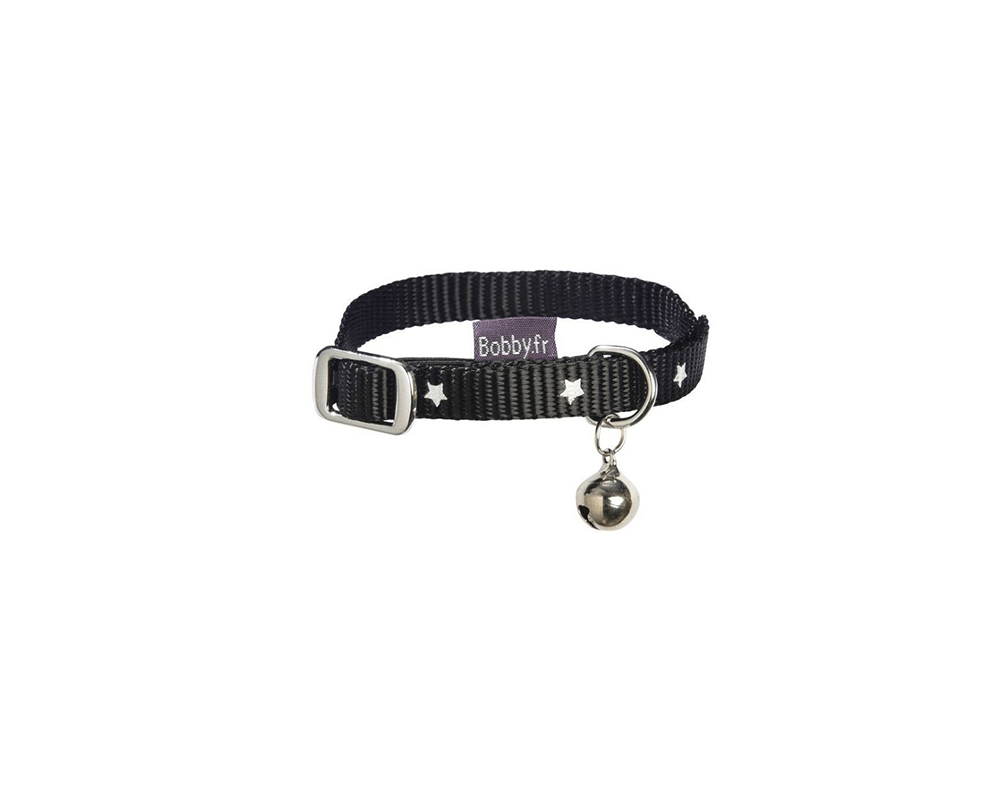 Midnight Cat Collar With Reflective Stars - Black - Bobby