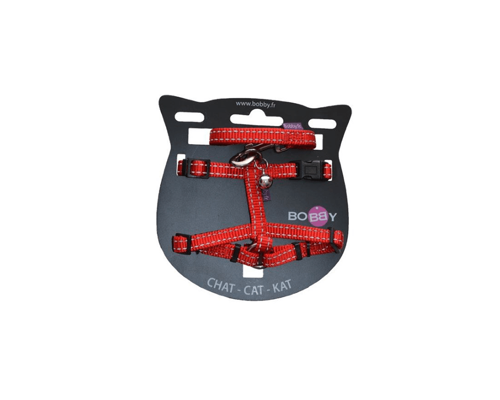 Bobby - Safe Cat Harness And Lead - Maroon
