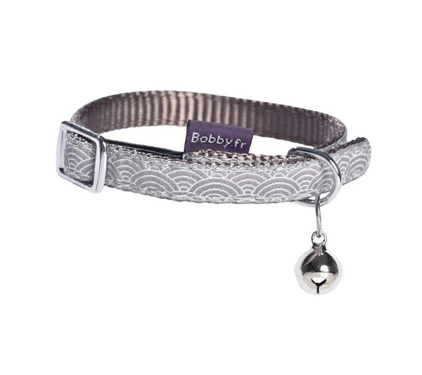 Seigaiha Cat Collar - Taupe - Bobby - PetStore.ae
