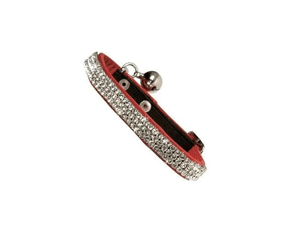 Crystal Princess Cat Collar - Red - Bobby - PetStore.ae
