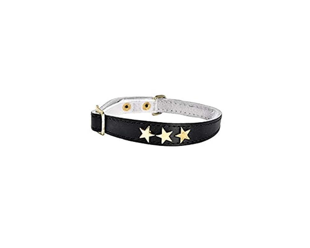 Etoiles Leather Cat Collar - Black - Bobby