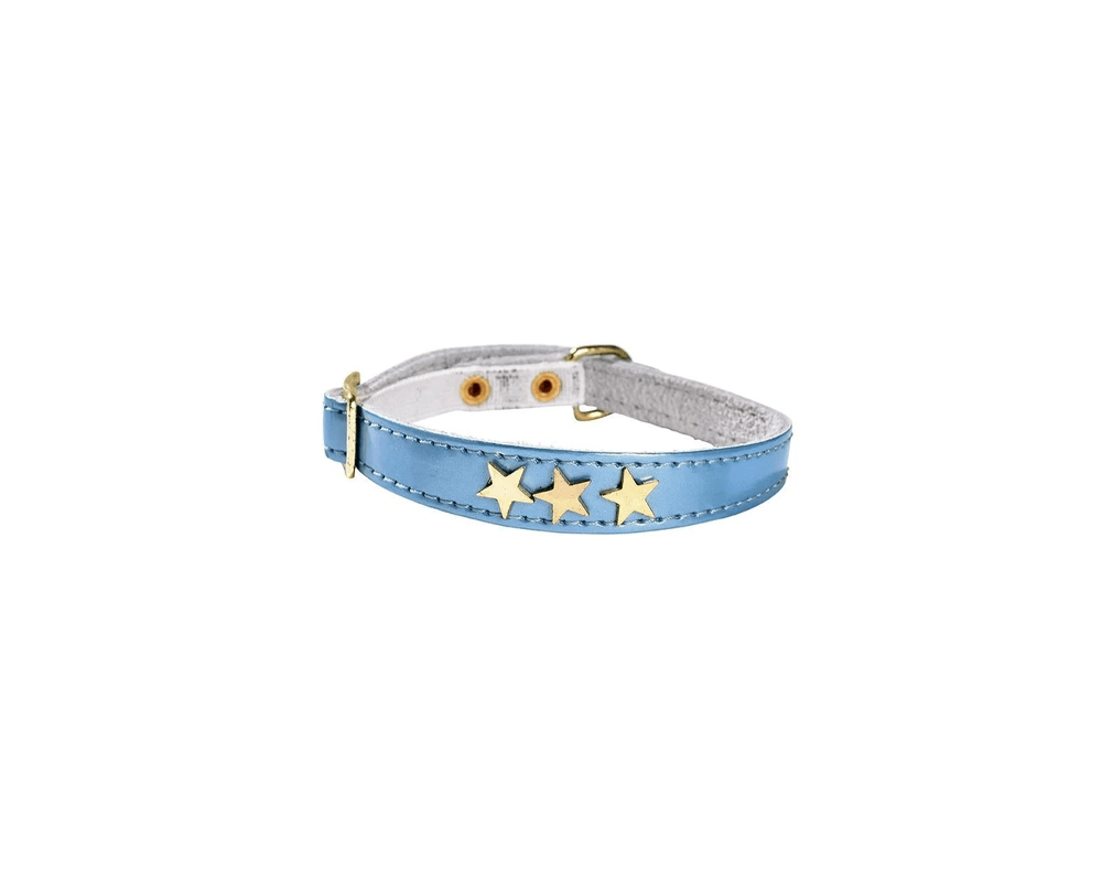 Etoiles Leather Cat Collar - Blue - Bobby