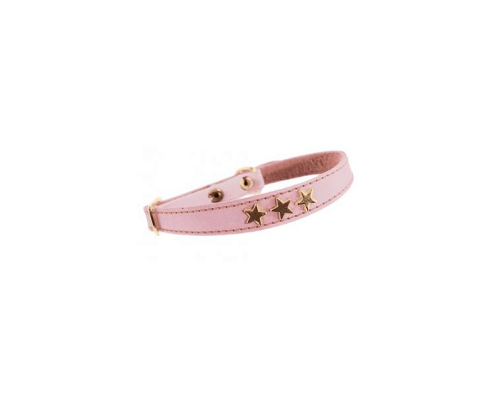 Etoiles Leather Cat Collar - Pink - Bobby