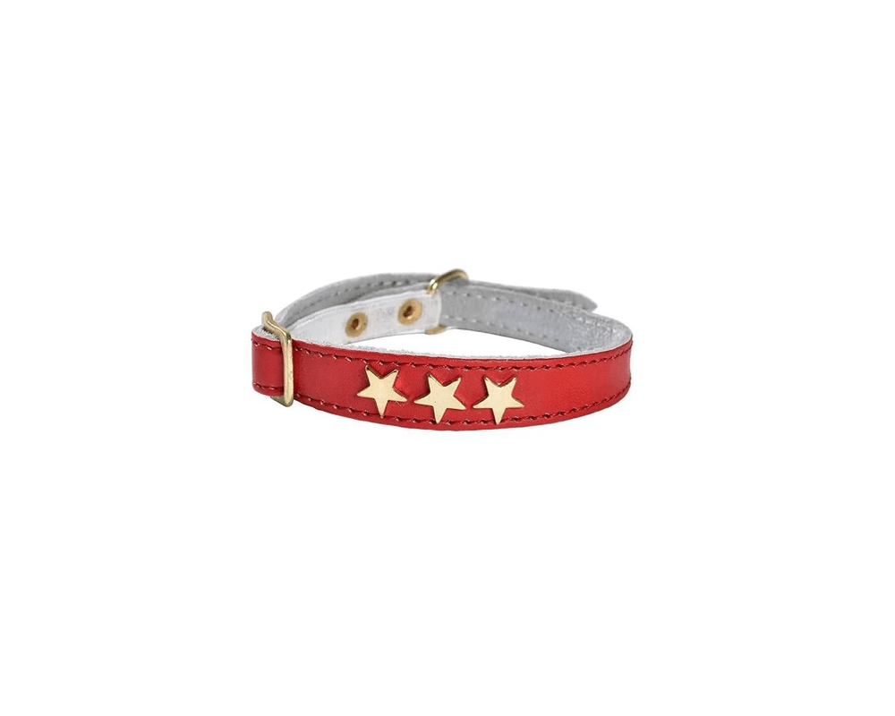 Etoiles Leather Cat Collar - Red - Bobby