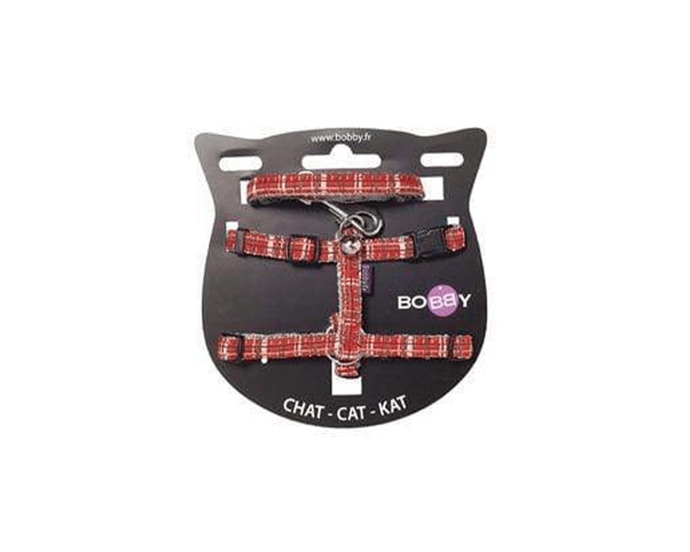 Kilt Cat Harness And Lead - Red - Bobby