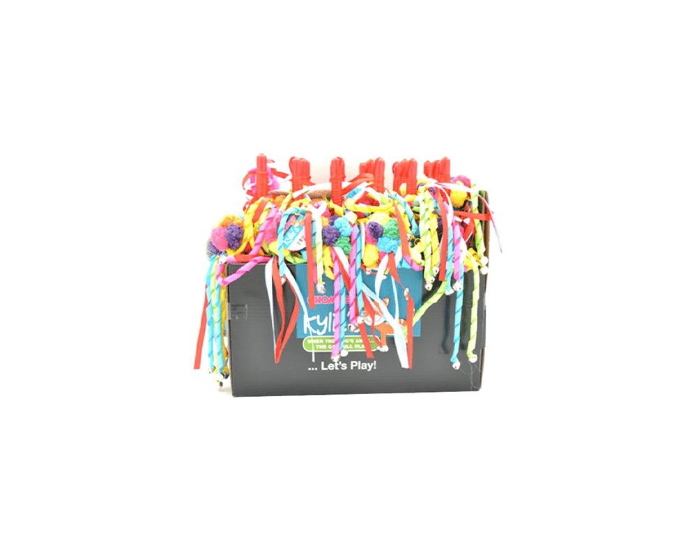 Circus Cat Pom Pom Streamer Teaser Cat Toy - Chomper