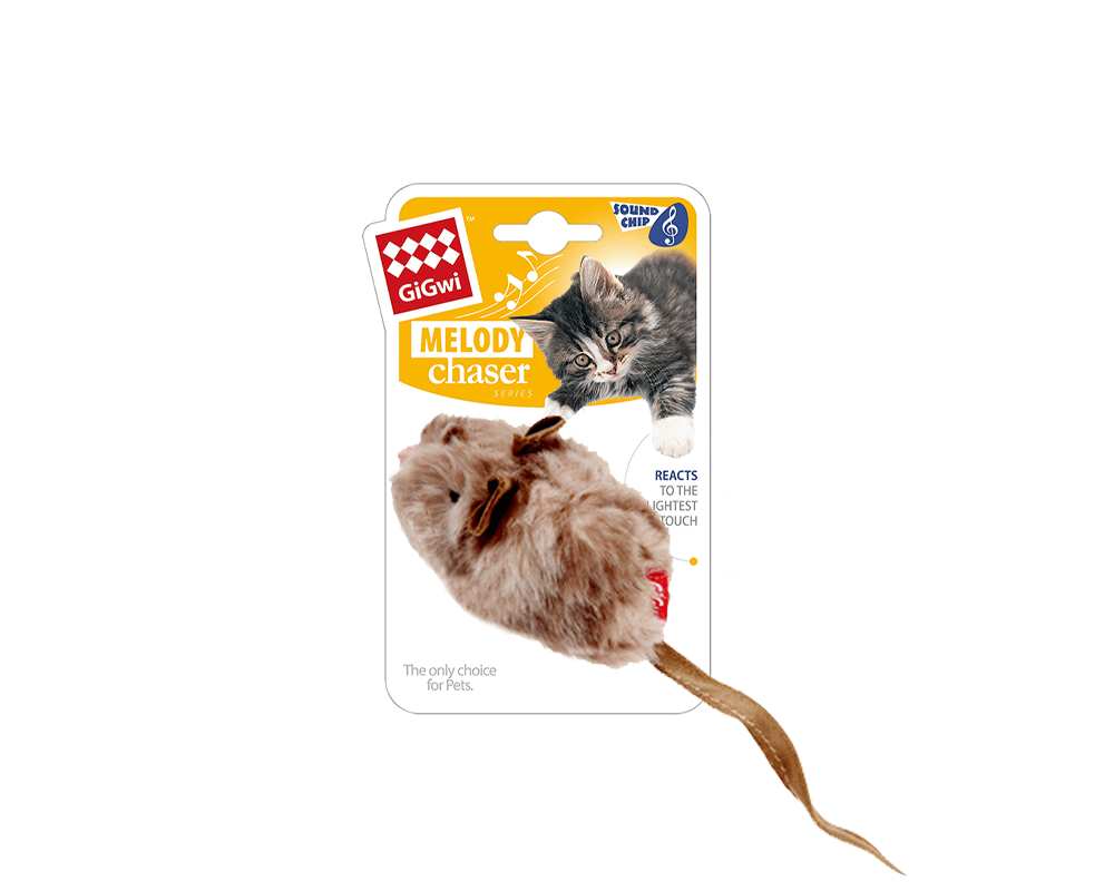 Mouse Melody Chaser Toy With Motion Activated Sound Chip - GiGwi