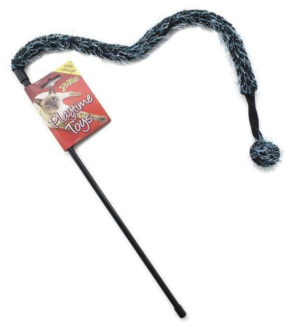 Ball Bell Tikkler Blue Cat Wand Toy - Mikki - PetStore.ae