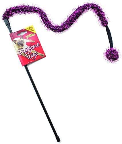 Ball Bell Tikkler Pink Cat Wand Toy - Mikki