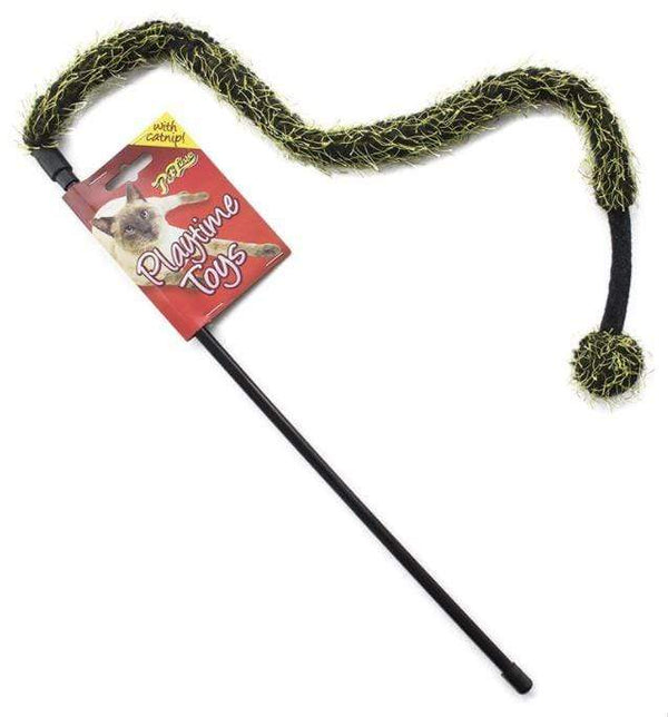 Ball Bell Tikkler Yellow Cat Wand Toy - Mikki - PetStore.ae