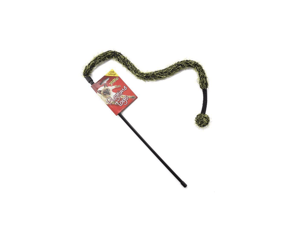Ball Bell Tikkler Yellow Cat Wand Toy - Mikki