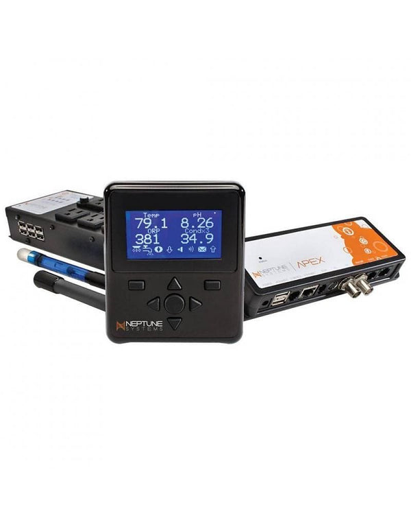 APEXSYSSHK - Classic Apex System with Energybar 6 (Schuko Plug), Base Unit, Apex Display, Temperature Probe, standard pH Probe - Neptune Systems - PetStore.ae