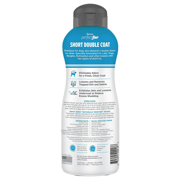 TropiClean - PerfectFur Short Double Coat Shampoo for Dogs, 16oz - PetStore.ae