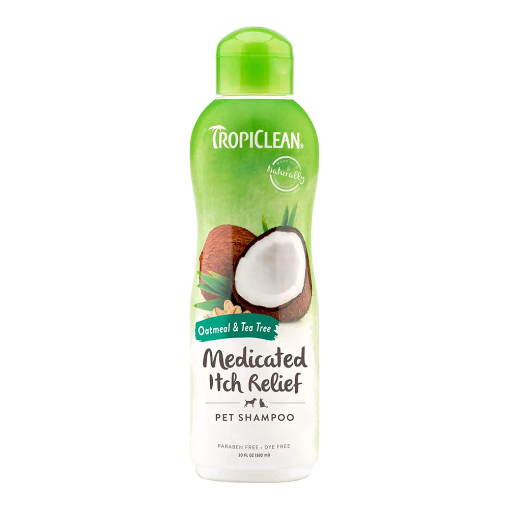TropiClean - Medicated Itch Relief Shampoo for Pets Oatmeal & Tea Tree 355ml