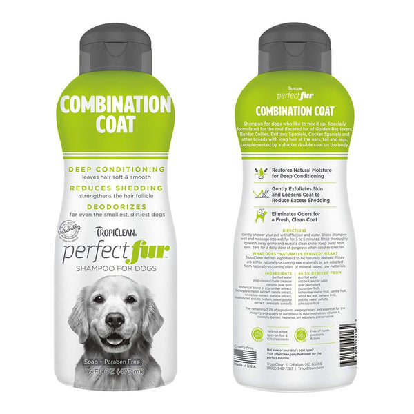 TropiClean - PerfectFur Combination Coat Shampoo for Dogs, 16oz - PetStore.ae