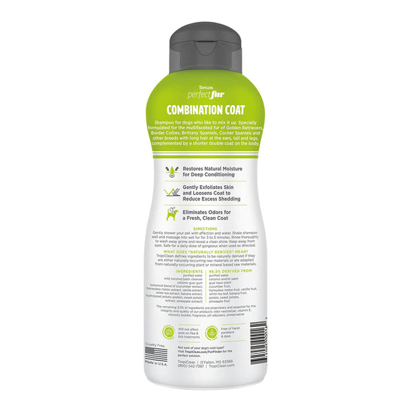 TropiClean - PerfectFur Combination Coat Shampoo for Dogs, 16oz - PetStore.ae