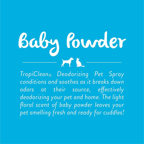 TropiClean - Baby Powder Deodorising Pet Spray for Dogs & Cats 236 ml - PetStore.ae