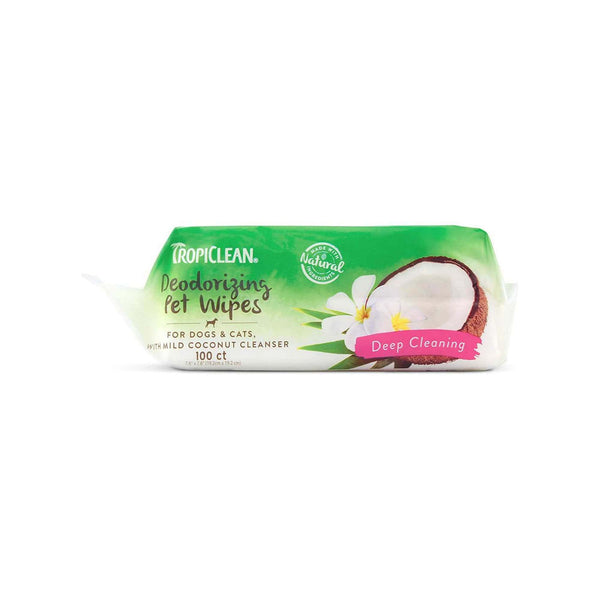 Tropiclean - Deep Cleaning Wipes 100wipes - PetStore.ae