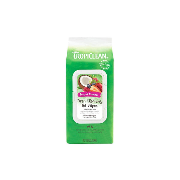 Tropiclean - Deep Cleaning Wipes 100wipes - PetStore.ae