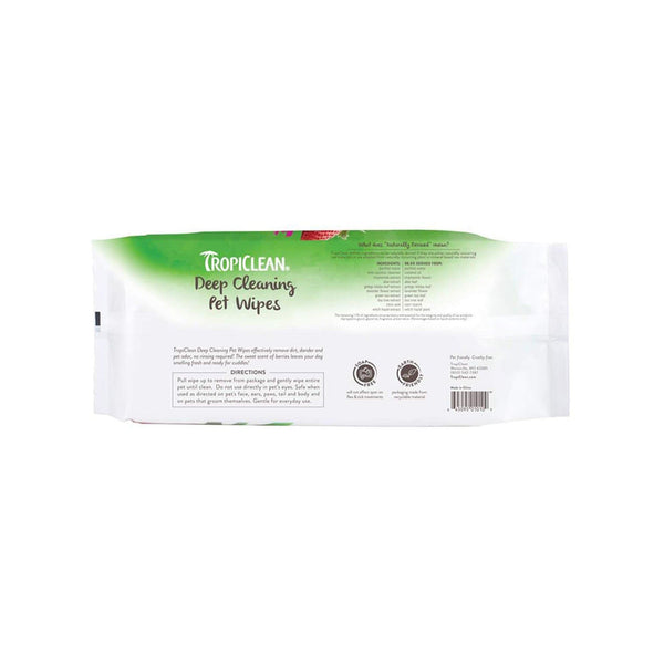Tropiclean - Deep Cleaning Wipes 100wipes - PetStore.ae