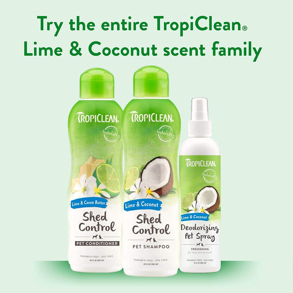 TropiClean - Shed Control Shampoo Lime & Coconut for Pets 335ml - PetStore.ae