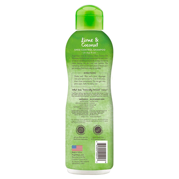 TropiClean - Shed Control Shampoo Lime & Coconut for Pets 335ml - PetStore.ae