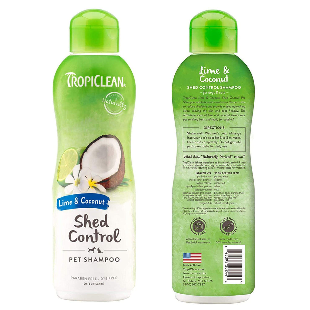 TropiClean Shed Control Shampoo Lime Coconut for Pets 335ml