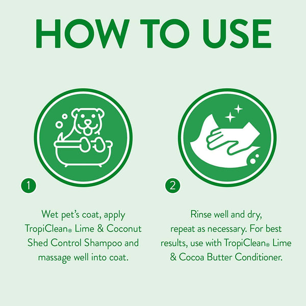 TropiClean - Shed Control Shampoo Lime & Coconut for Pets 335ml - PetStore.ae