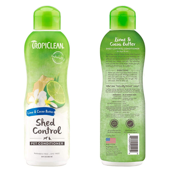TropiClean - Shed Control Conditioner lime and cocobutter 12oz - PetStore.ae