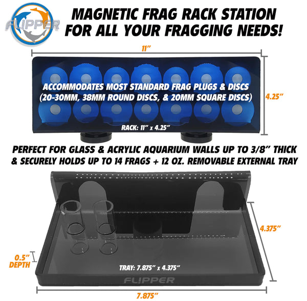 Flipper -  Magnetic Frag Station - Frag Rack with Removeable Shelf - Holds 14 Frags