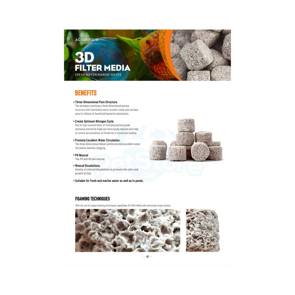 Aqua Clean Aquarium Accessories / Aquarium Biomedia Aqua Clean 3D Filter Media