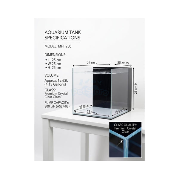 Aquarium System Solution Aquatics / Aquarium Tanks Aquarium System Solution Nano Aquarium MFT-250 – The Crystal Clear Cube