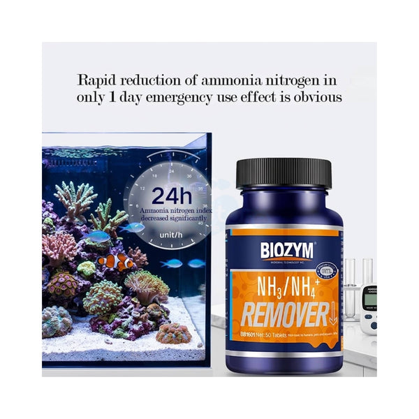 Biozym Additives & Supplements / Aquarium Water Treatments Biozym NH3/NH4+ Remover – Professional Ammonia Control Capsules (50 Tablets)