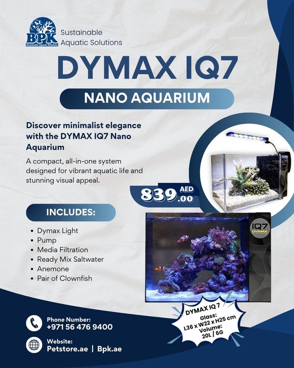 Dymax Aquatics / Aquarium Tanks Dymax IQ7 Mini Acrylic Aquarium – Compact & All-in-One Setup – Freshwater & Marine