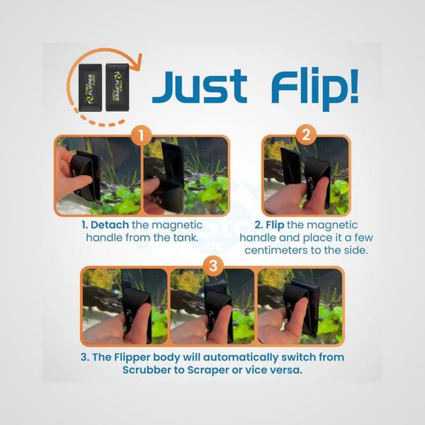 Flipper Aquarium Supplies / Glass Cleaning Material Flipper -  FLOAT 2 in 1 Magnetic Aquarium Algae Cleaner