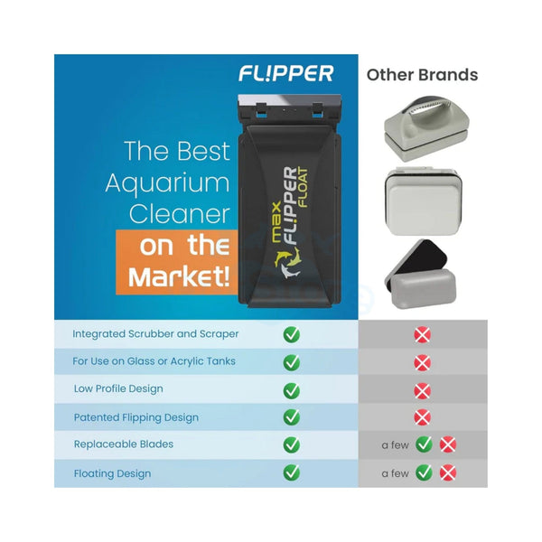 Flipper Aquarium Supplies / Glass Cleaning Material Flipper -  FLOAT 2 in 1 Magnetic Aquarium Algae Cleaner