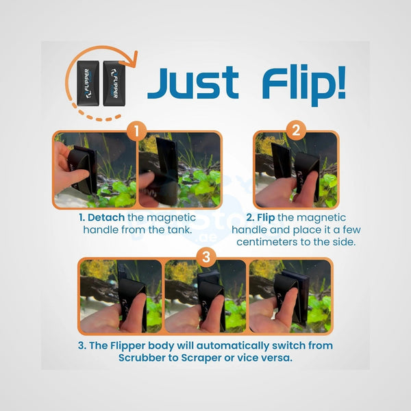 Flipper Aquarium Supplies / Glass Cleaning Material Flipper -  FLOAT 2 in 1 Magnetic Aquarium Algae Cleaner