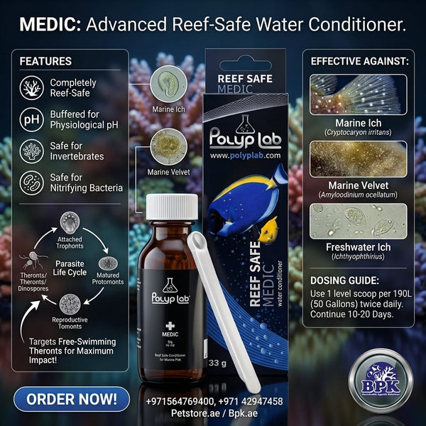 Polyp Lab Aquatics PolypLab Medic – Reef-Safe Parasite Treatment & Water Conditioner
