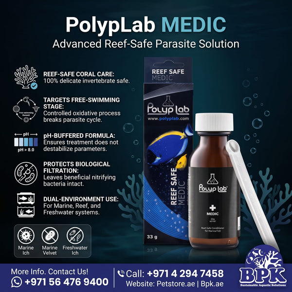 Polyp Lab Aquatics PolypLab Medic – Reef-Safe Parasite Treatment & Water Conditioner