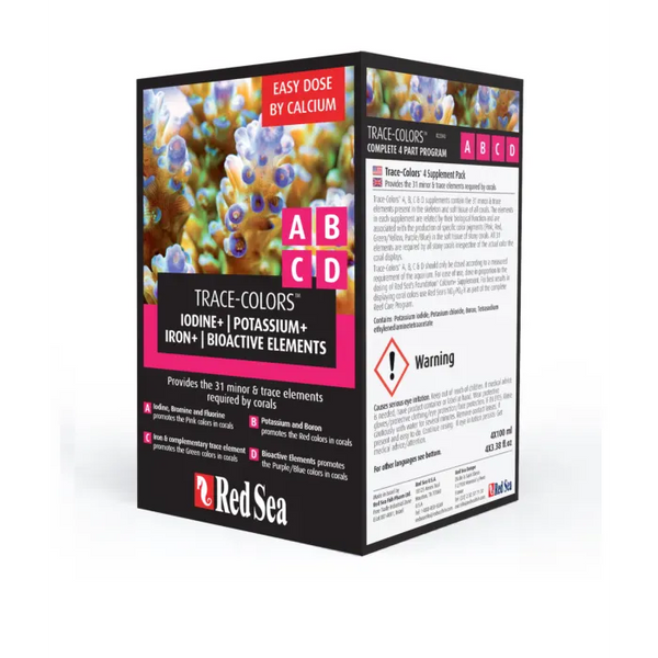 Red Sea Aquatics ABC Red Sea Trace-Colors A|B|C|D | Complete Coral Pigment Set